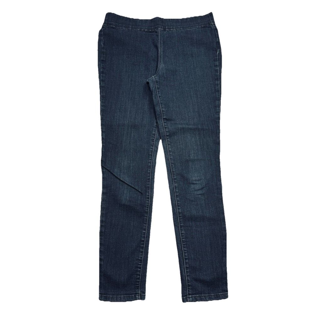St Johns Bay Pull On Legging Jeans 10 (31x28) Dark Wash Blue Stretch Womens